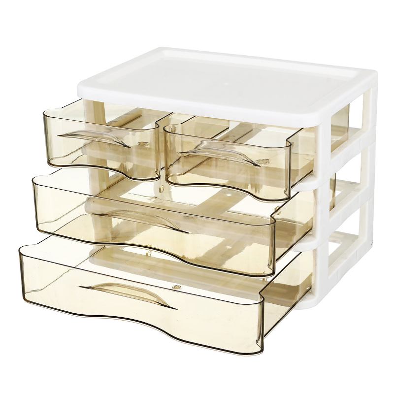 2-4 Στρώσεις Cosmetics Desktop Storage Συρτάρι Κουτιού Γραφείου Πλαστικό Διαφανές Ράφι