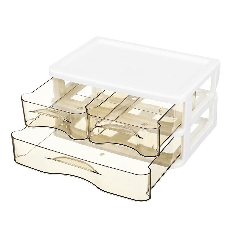 2-4 Στρώσεις Cosmetics Desktop Storage Συρτάρι Κουτιού Γραφείου Πλαστικό Διαφανές Ράφι