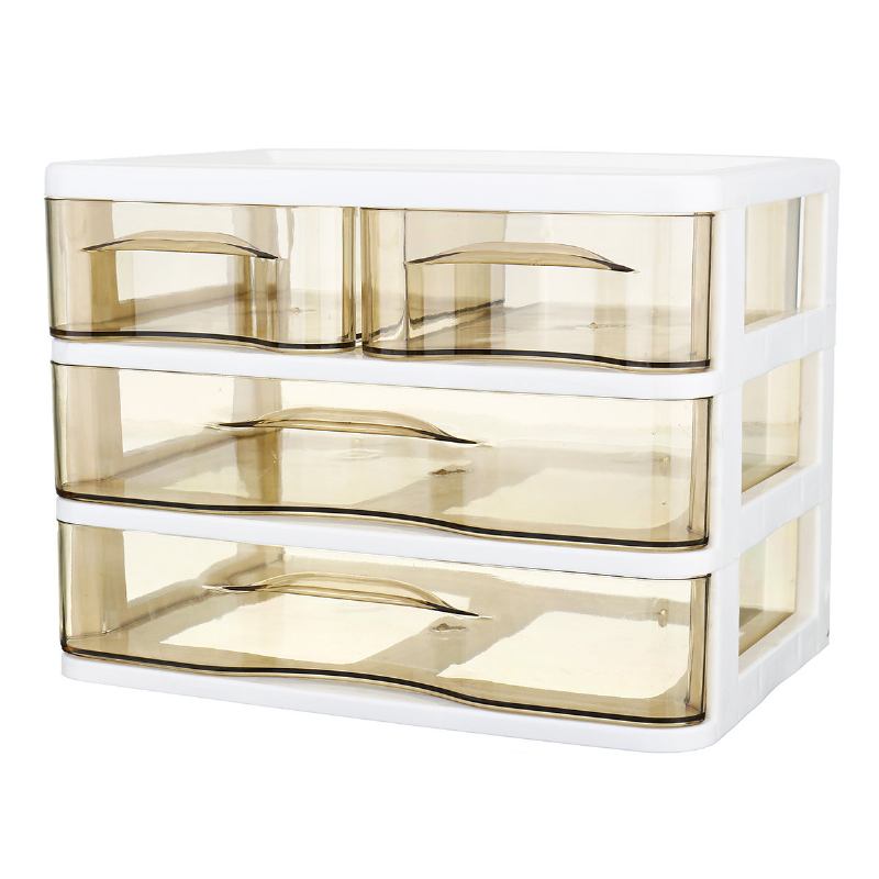 2-4 Στρώσεις Cosmetics Desktop Storage Συρτάρι Κουτιού Γραφείου Πλαστικό Διαφανές Ράφι