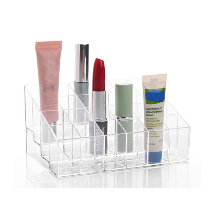 24 Θήκη Κραγιόν Βάσης Οθόνης Clear Acrylic Makeup Organizer Διάφορα Διαφανή Κουτιά Αποθήκευσης