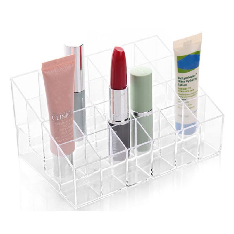 24 Θήκη Κραγιόν Βάσης Οθόνης Clear Acrylic Makeup Organizer Διάφορα Διαφανή Κουτιά Αποθήκευσης