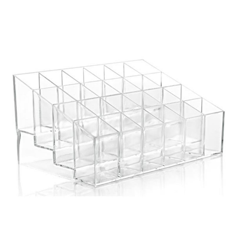 24 Θήκη Κραγιόν Βάσης Οθόνης Clear Acrylic Makeup Organizer Διάφορα Διαφανή Κουτιά Αποθήκευσης