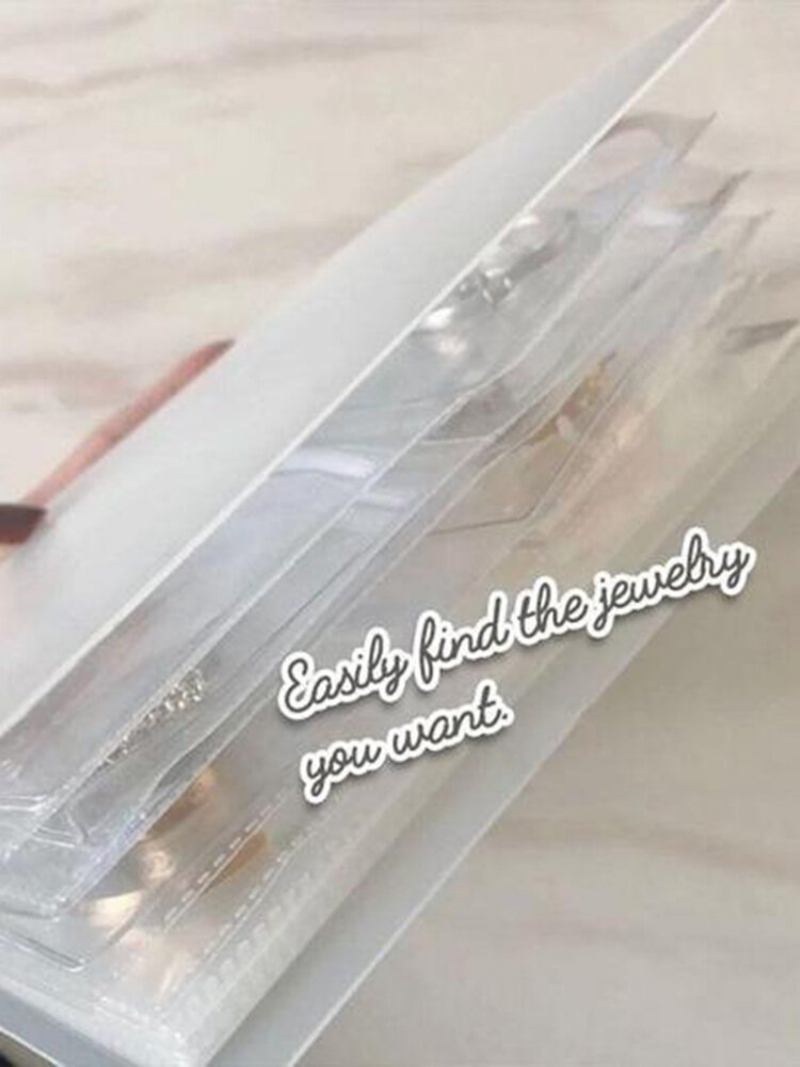 30/50/100 Pcs High Clear Small Plastic Gifts Κοσμήματα Τσάντα Με Φερμουάρ Επανακλειόμενη Διαφανής Με Βιβλίο Αποθήκευσης Κοσμημάτων