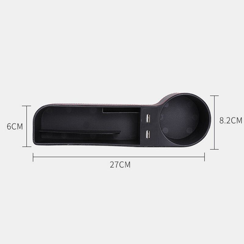 Car Seat Gap Storage Box Usb Κουτί Αποθήκευσης Φόρτισης Δερμάτινο Ποτηροθήκη Νερού Αυτοκινήτου Πολλαπλών Λειτουργιών