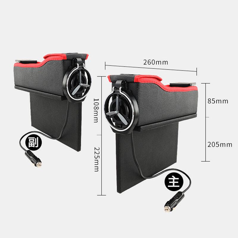 Car Seat Gap Storage Box Ζώνη Φόρτισης Usb Ψηφιακή Οθόνη Κουτί Αποθήκευσης Πολλαπλών Λειτουργιών Δερμάτινο Ποτηροθήκη Νερού Αυτοκινήτου