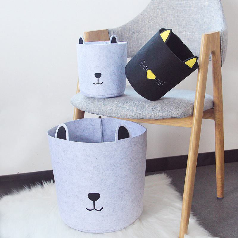 Cartoon Dog Felt Storage Bucket Basket Παιχνίδι Βρώμικα Ρούχα Τσάντα Αποθήκευσης Βαρέλι