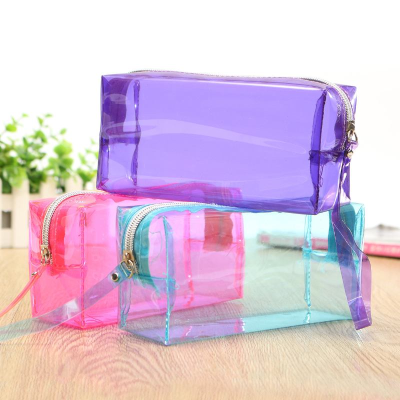 Clear Cosmetic Bags Θήκη Με Φερμουάρ Περιποίησης Πολυλειτουργική Πλαστική Τσάντα Pp Γυναικεία Μακιγιάζ Μέγεθος L