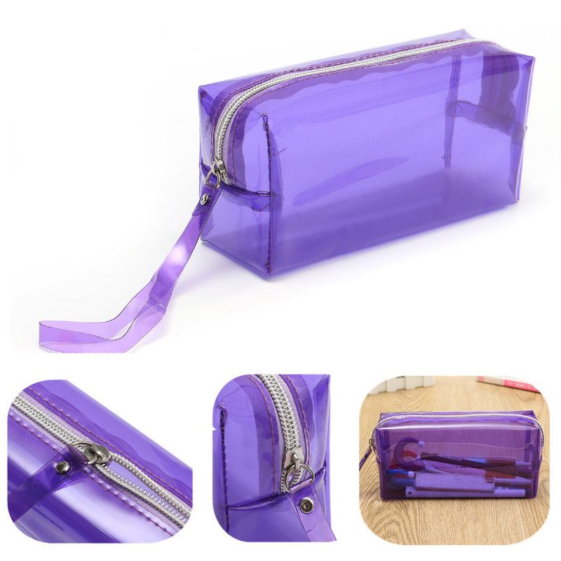 Clear Cosmetic Bags Θήκη Με Φερμουάρ Περιποίησης Πολυλειτουργική Πλαστική Τσάντα Pp Γυναικεία Μακιγιάζ Μέγεθος L