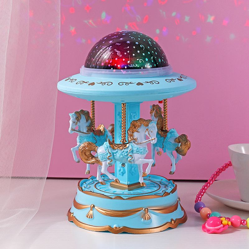 Creative Starry Sky Projector Lamp European Carousel Music Box Χριστουγεννιάτικο Δώρο Γενεθλίων Για Τα Παιδιά