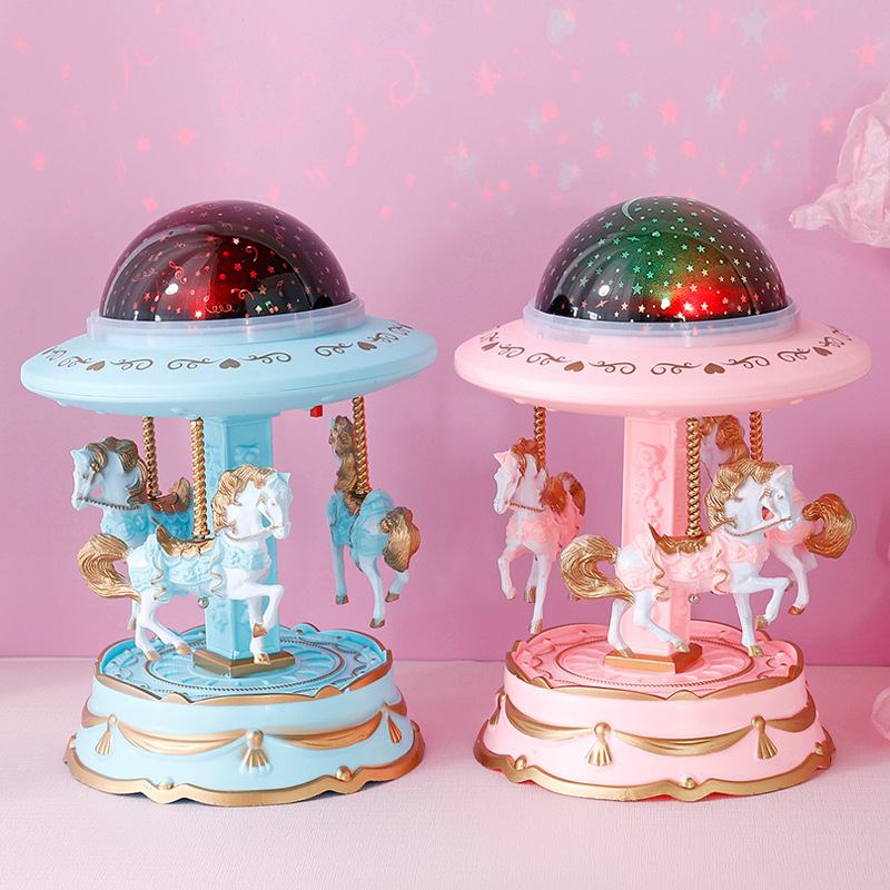 Creative Starry Sky Projector Lamp European Carousel Music Box Χριστουγεννιάτικο Δώρο Γενεθλίων Για Τα Παιδιά