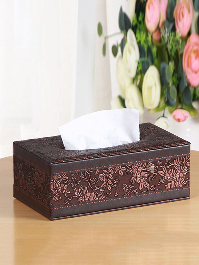 Δερμάτινο Desktop Car Tissue Box Storage Jewelry Box Reorganize Box Office Container