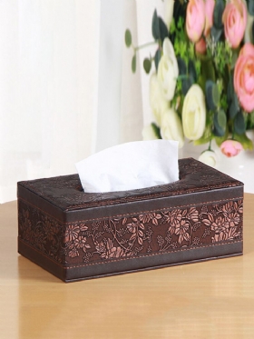 Δερμάτινο Desktop Car Tissue Box Storage Jewelry Box Reorganize Box Office Container