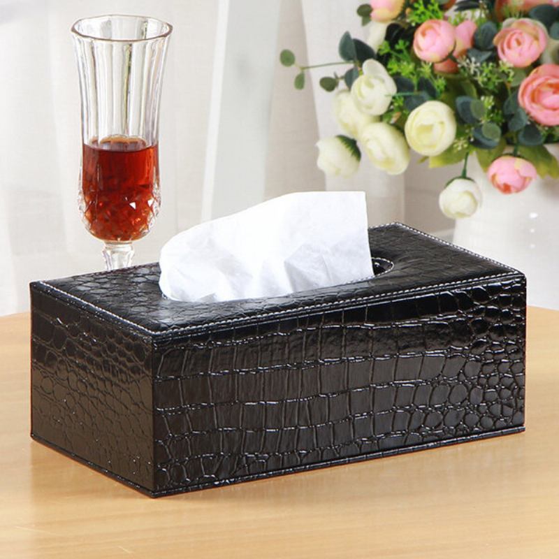 Δερμάτινο Desktop Car Tissue Box Storage Jewelry Box Reorganize Box Office Container