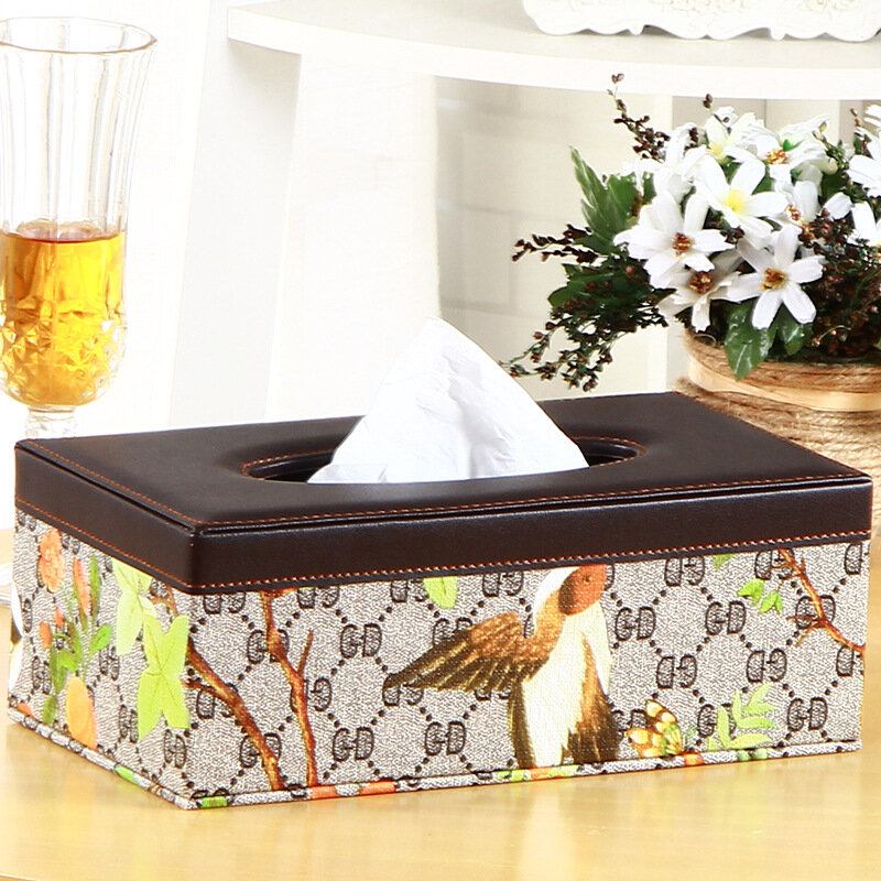 Δερμάτινο Desktop Car Tissue Box Storage Jewelry Box Reorganize Box Office Container