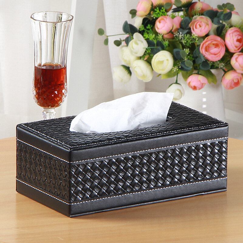 Δερμάτινο Desktop Car Tissue Box Storage Jewelry Box Reorganize Box Office Container