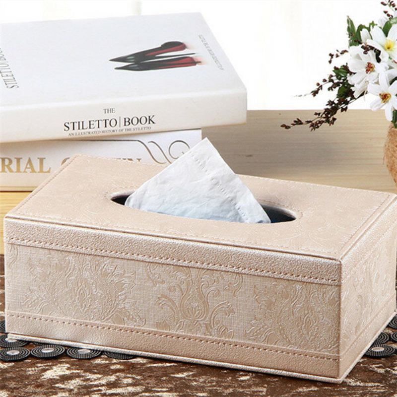 Δερμάτινο Desktop Car Tissue Box Storage Jewelry Box Reorganize Box Office Container