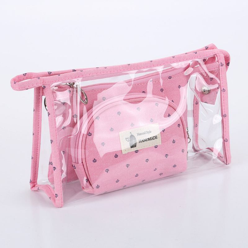 Διαφανές Pvc Τριών Τεμαχίων Cosmetic Bag Crown Bag