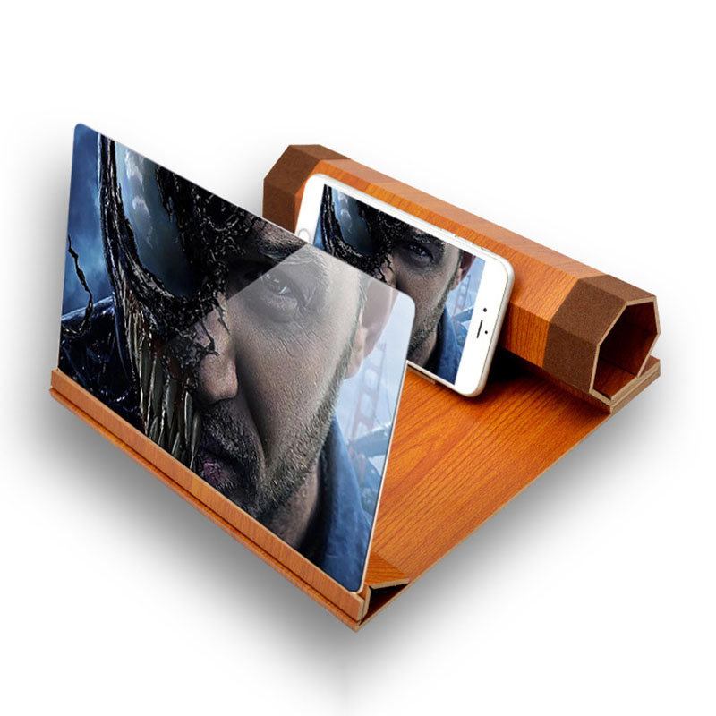 Ενισχυτής Οθόνης Τηλεφώνου Wood Grain Volume Magnifier 3d Επιτραπέζιας Βάσης