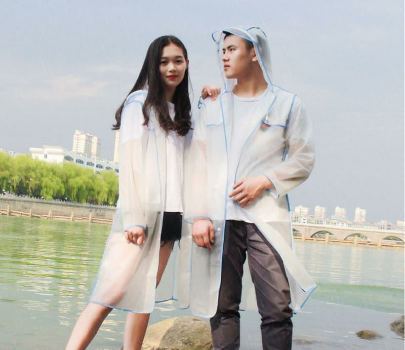 Fashion Couple Eva Environmental Raincoat Διαφανές Υπαίθριο Ταξίδι Vattentät Αδιάβροχο