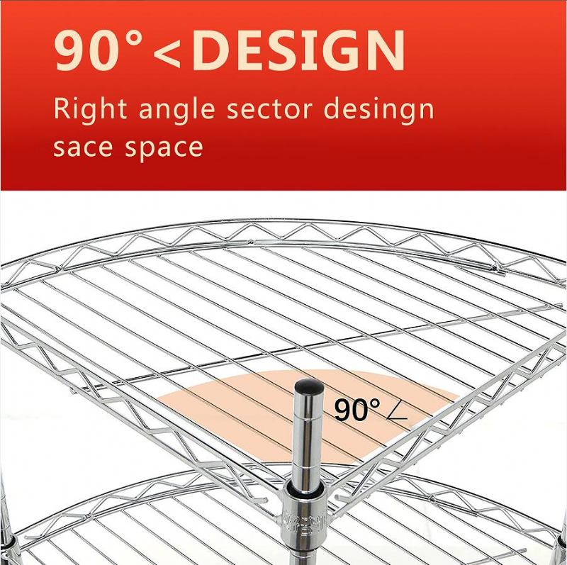 Γωνιακό Συρμάτινο Ράφι Με 4 Ρυθμιζόμενο Μεταλλικό Αποθήκευσης Για Σαλοκουζίνα Μπάνιου