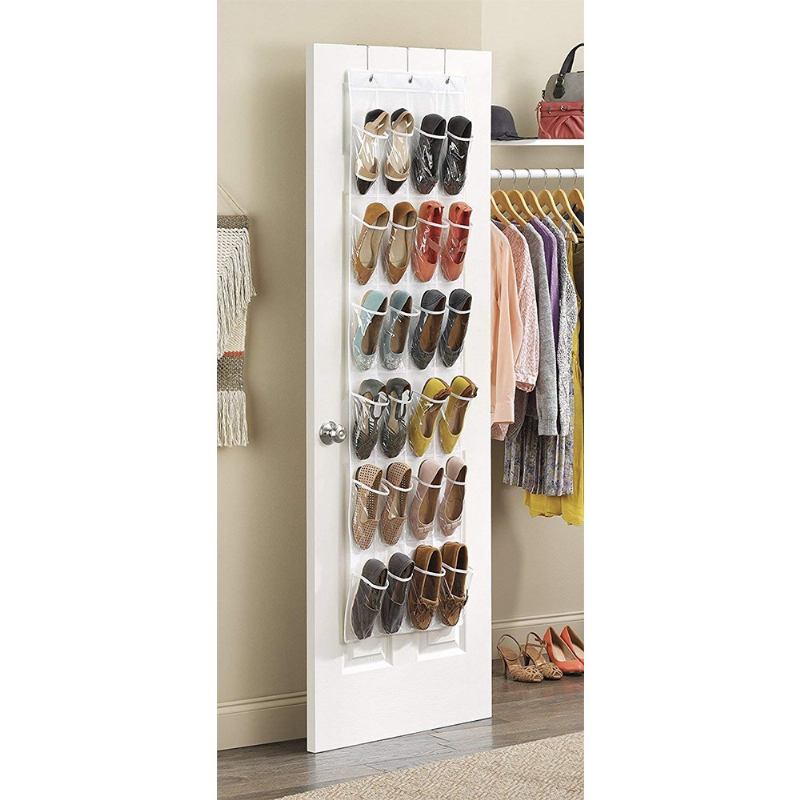 Over The Door Shoe Organizer Με 24 Τσέπες Πολυλειτουργικό Hanging Για Καπέλα Παπουτσιών Φιόγκοι Παπούτσια Κάλτσες Αξεσουάρ