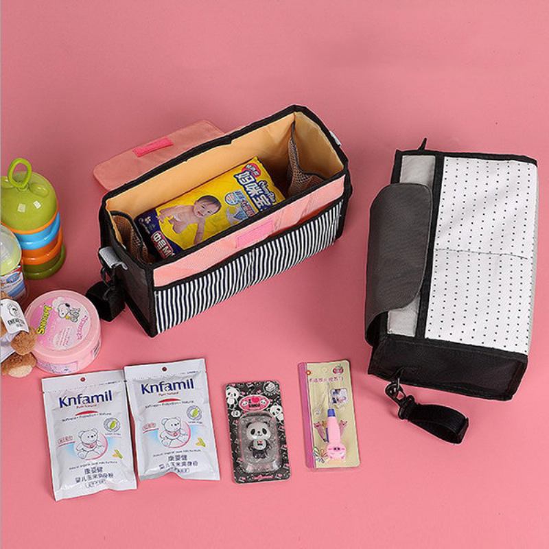 Oxford Αδιάβροχη Κρεμαστή Τσάντα Τρόλεϊ Mummy Handheld Bag Baby Supplies Container Storage