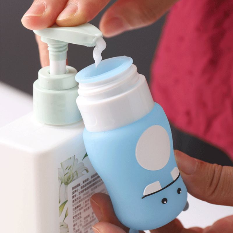 Portable Cartoon Packing Sub Bottle 50ml 70ml 90ml Container Cosmetics For Traveling Toiletries Shampoo Body Cream Storage