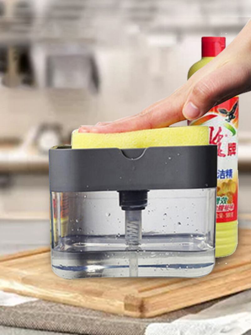 Press Soap Dispenser Νεροχύτης Κουζίνας Με Απορρυπαντικό Οικιακής Βούρτσας Πιεστικό Δοχείο Πλυσίματος Μπολ Βούρτσα Πιάτων