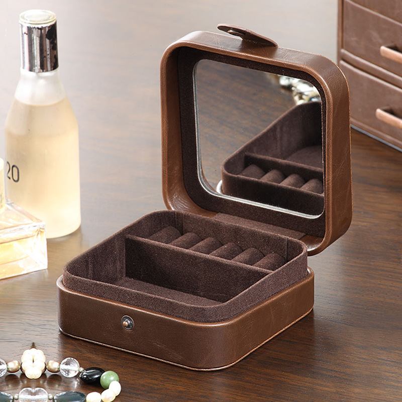 Retro Travel Portable Jewelry Box Μικρά Σκουλαρίκια Κολιέ Κοσμήματα Κουτί Αποθήκευσης