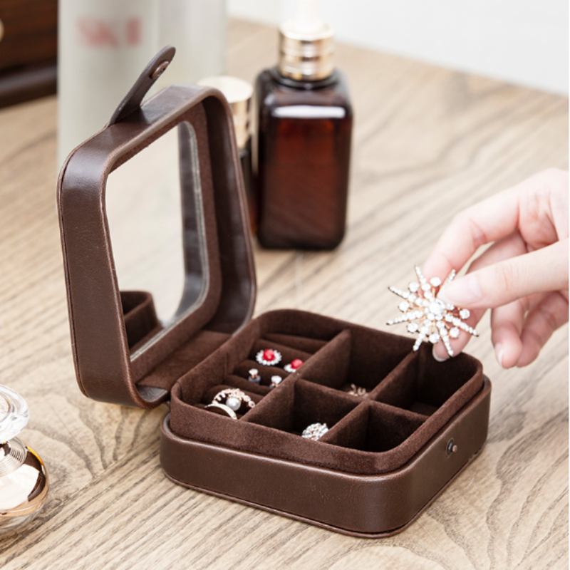 Retro Travel Portable Jewelry Box Μικρά Σκουλαρίκια Κολιέ Κοσμήματα Κουτί Αποθήκευσης