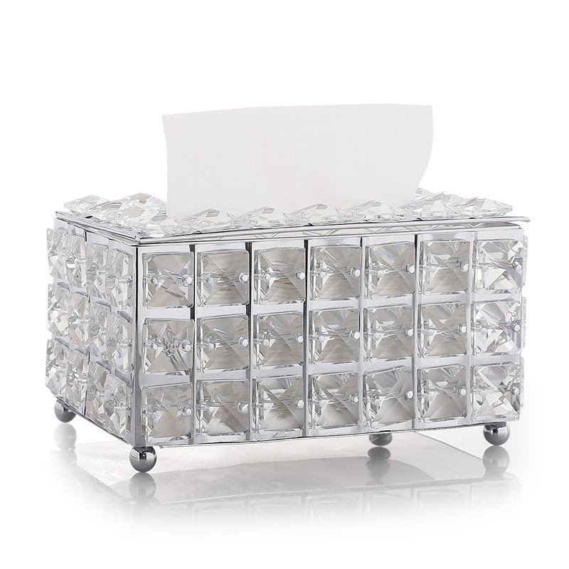 Rhinestone Tissue Box Χαρτί Ράφι Τραπεζιού Γραφείου Αξεσουάρ Θήκη Προσώπου Δίσκος Χαρτοπετσέτας Για Αυτοκίνητο Ξενοδοχείου Σπιτιού