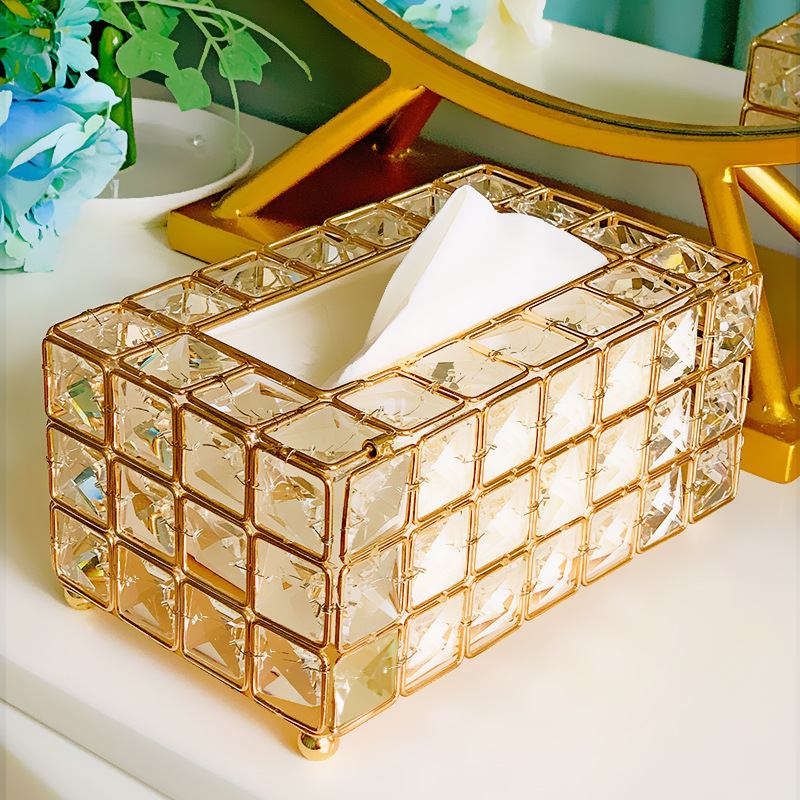 Rhinestone Tissue Box Χαρτί Ράφι Τραπεζιού Γραφείου Αξεσουάρ Θήκη Προσώπου Δίσκος Χαρτοπετσέτας Για Αυτοκίνητο Ξενοδοχείου Σπιτιού