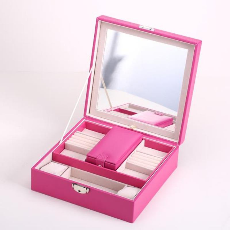 Ρολόι Jewelry Diamond Necklace Box Storage Container Case With Mirror