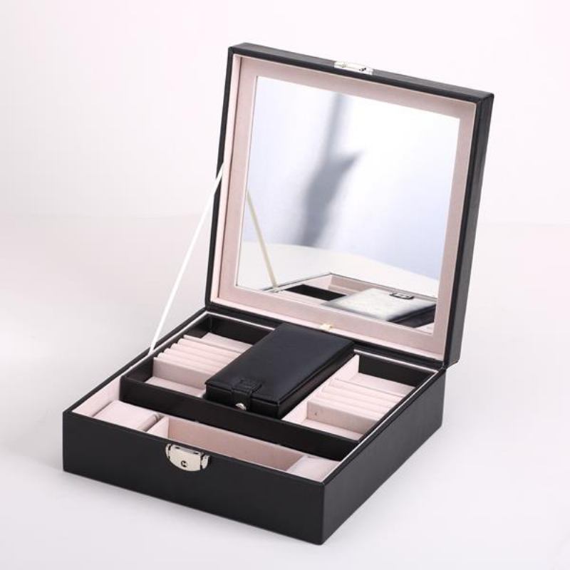 Ρολόι Jewelry Diamond Necklace Box Storage Container Case With Mirror