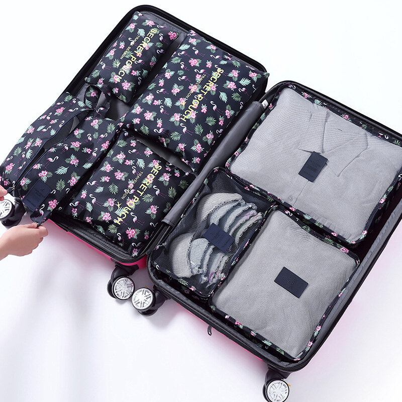 Saiclehome 7pcs Travel Portable Storage Set Σετ Ρούχα Συσκευασία Αποσκευών Organizer Αδιάβροχη Θήκη