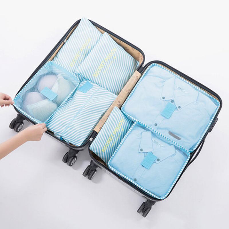 Saiclehome 7pcs Travel Portable Storage Set Σετ Ρούχα Συσκευασία Αποσκευών Organizer Αδιάβροχη Θήκη