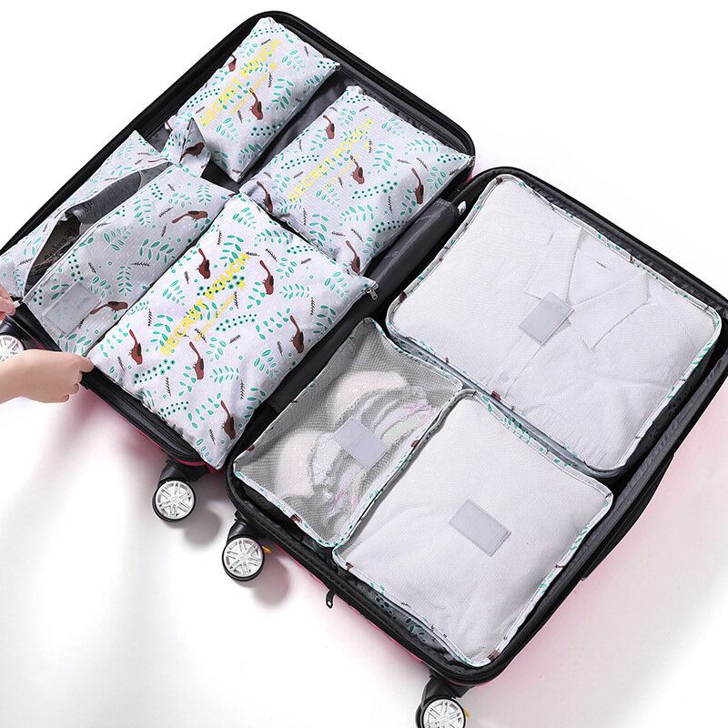 Saiclehome 7pcs Travel Portable Storage Set Σετ Ρούχα Συσκευασία Αποσκευών Organizer Αδιάβροχη Θήκη