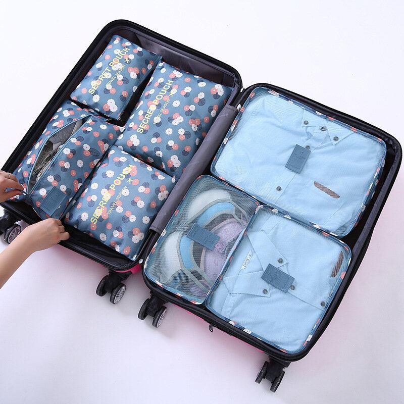 Saiclehome 7pcs Travel Portable Storage Set Σετ Ρούχα Συσκευασία Αποσκευών Organizer Αδιάβροχη Θήκη