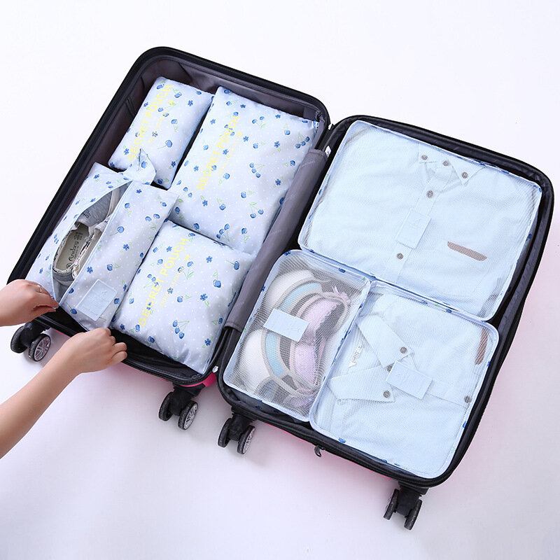 Saiclehome 7pcs Travel Portable Storage Set Σετ Ρούχα Συσκευασία Αποσκευών Organizer Αδιάβροχη Θήκη