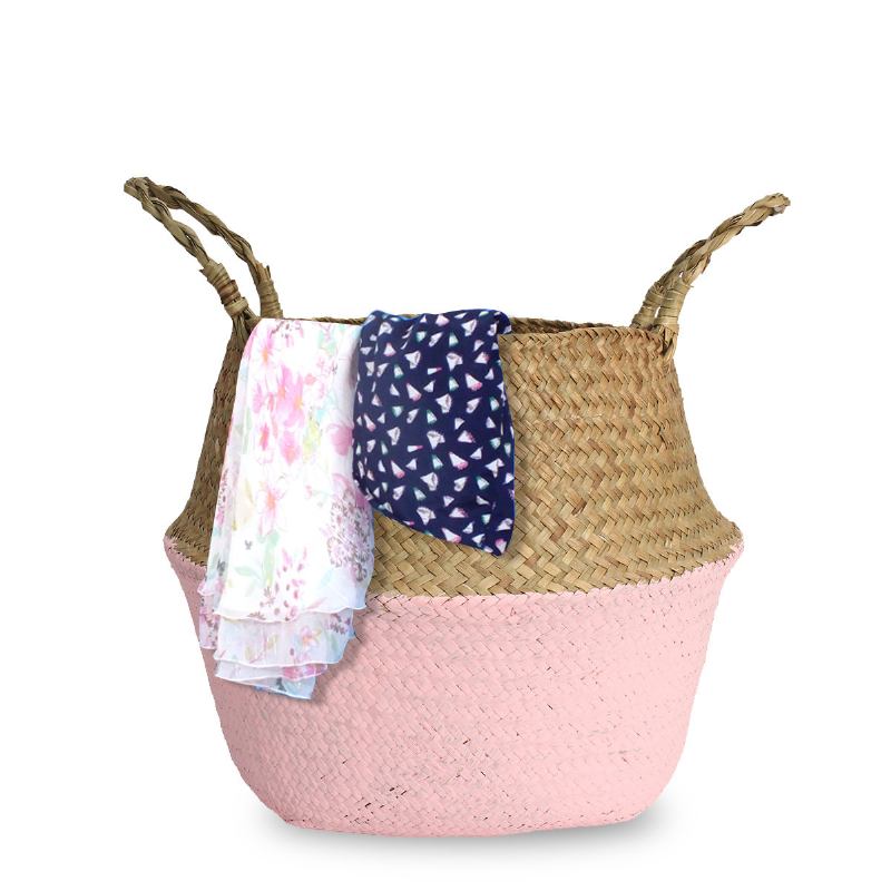 Seagrass Belly Storage Basket Shopping Bag Box Organizer Plant Pot Baskets