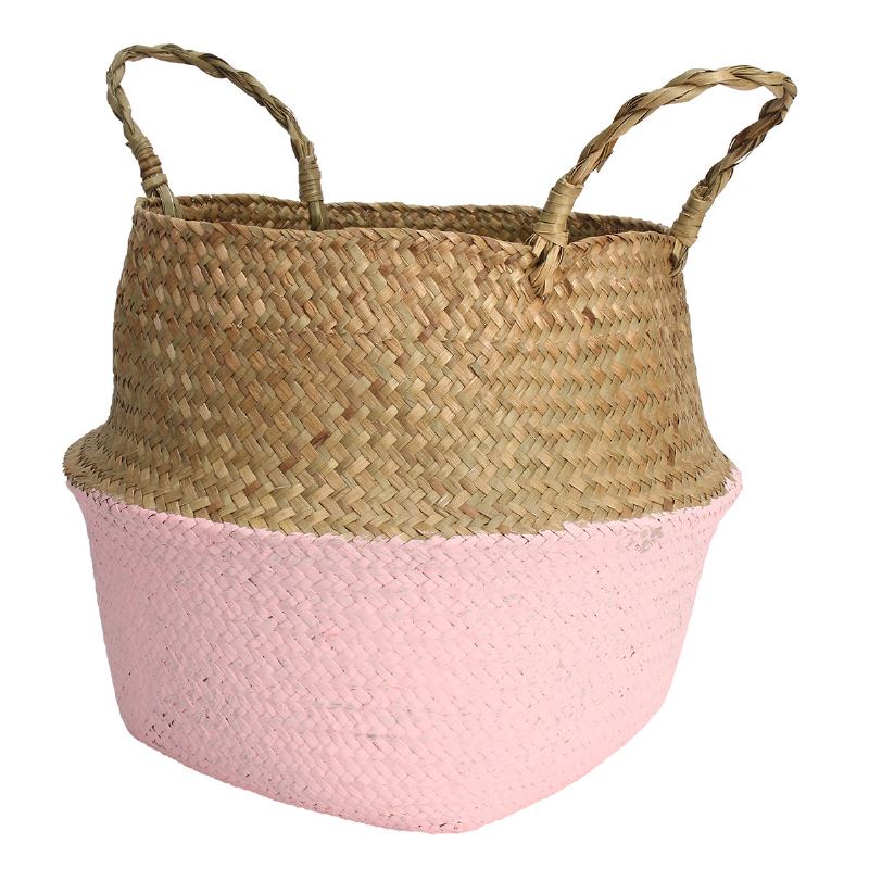 Seagrass Belly Storage Basket Shopping Bag Box Organizer Plant Pot Baskets