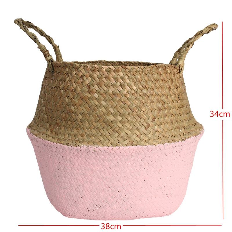 Seagrass Belly Storage Basket Shopping Bag Box Organizer Plant Pot Baskets