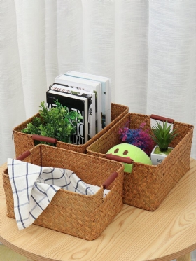 Seagrass Woven Storage Καλάθι Θήκη Λουλουδιών Αποθήκευσης Φυτό Γλαστράκι Οργανωτής Τσάντας Διακόσμηση Κήπου