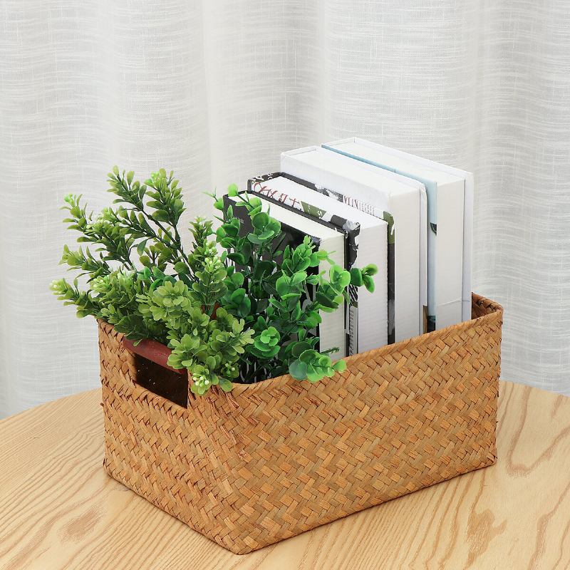 Seagrass Woven Storage Καλάθι Θήκη Λουλουδιών Αποθήκευσης Φυτό Γλαστράκι Οργανωτής Τσάντας Διακόσμηση Κήπου