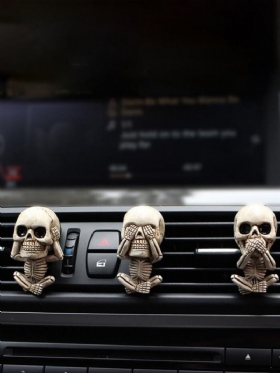 Σετ 3 Τεμαχίων Creative Resin Halloween Bone Skull Skeleton Diffuser Clip Εξαερισμού Αυτοκινήτου Κλιπ Αέρα Αποσμητικό Τυχερό Στολίδι