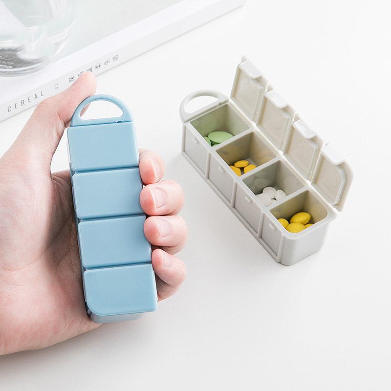 Travel Portable Pill Case 4-slots Box Organizer Αποθήκευσης Tablet