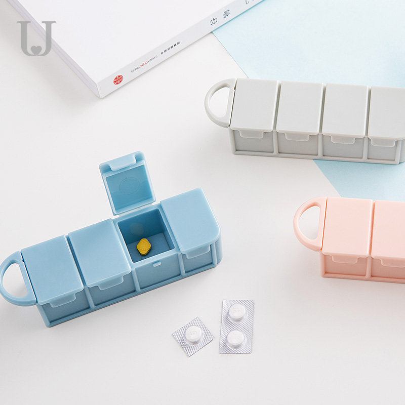 Travel Portable Pill Case 4-slots Box Organizer Αποθήκευσης Tablet