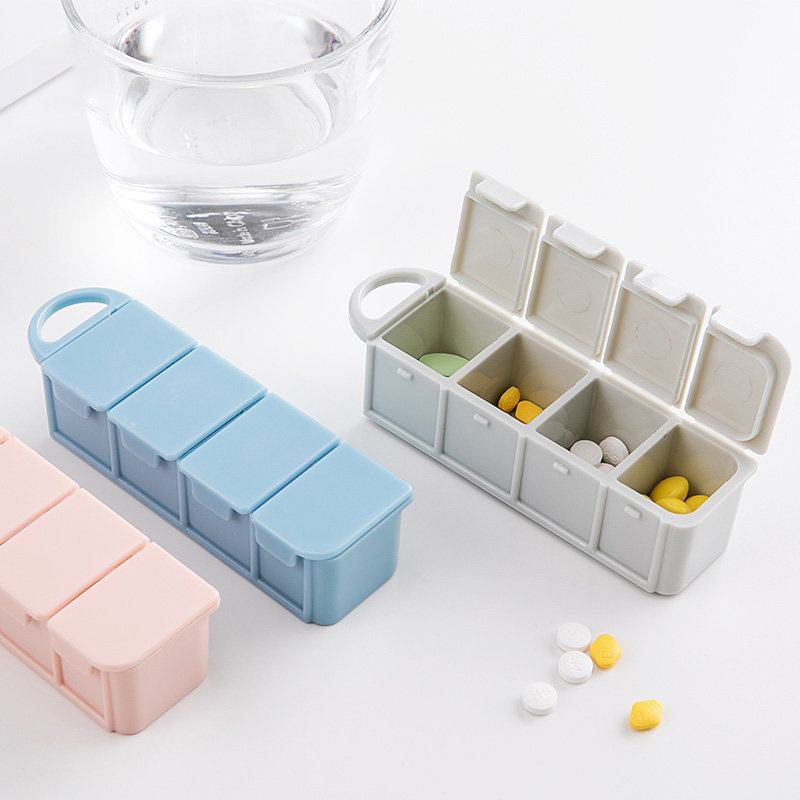 Travel Portable Pill Case 4-slots Box Organizer Αποθήκευσης Tablet