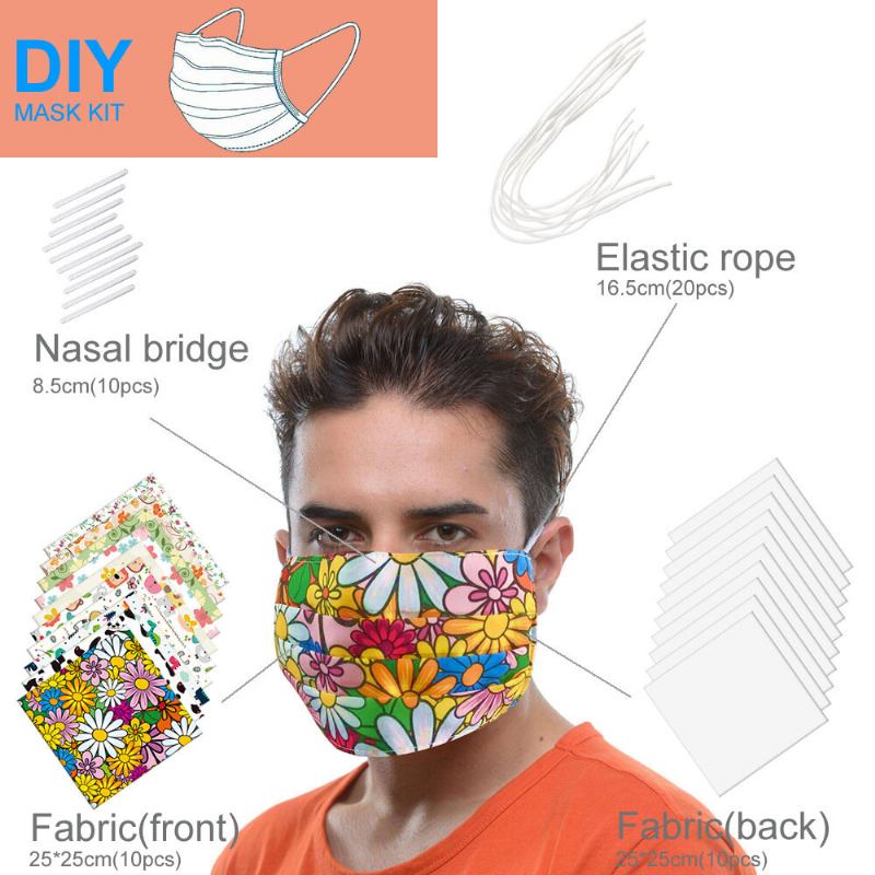 10 Κομμάτια Materil Diy Mask Cute Printed Βαμβακερό Ελαστικό Σχοινί Αυτιού Ελαστική Ταινία