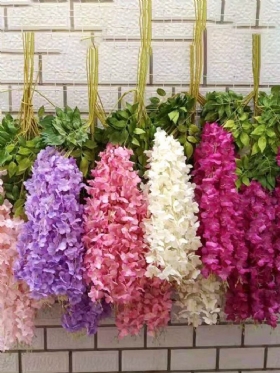 12 Τμχ/σετ 100cm Τεχνητά Λουλούδια Silk Wisteria Fake Κήπος Κρεμαστό Λουλούδι Φυτό Αμπέλου Διακόσμηση Γάμου